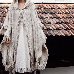 Cardigan 100% cotton poncho one size burning man play wear hippie cape